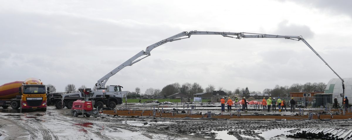 Eerste fundering van geopolymeerbeton in Boekel